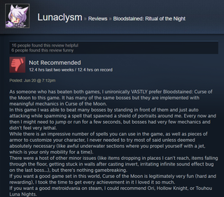 Illustration for article titled Bloodstained: Ritual Of The Night, As Told By Steam Reviews